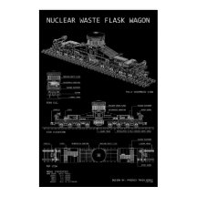 Chariot de flacon de déchets nucléaires PTW "Bluep