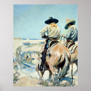 Affiche Chariot de ravitaillement Western Art par NC Wyeth