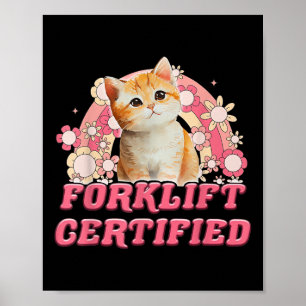 Affiche Chariot élévateur Cat Certifié Drôle Pour Hommes F