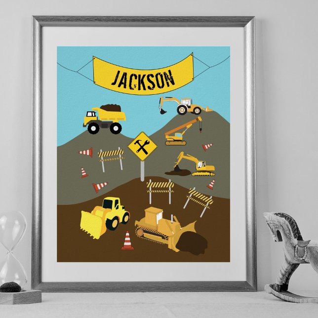 Affiche Chariots de construction Décor du site (Créateur téléchargé)