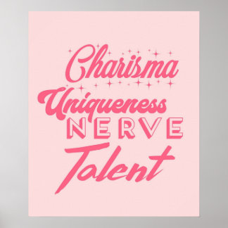 Affiche Charisma caractère unique nerf et talent