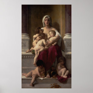 Affiche Charité par William Adolphe Bouguereau