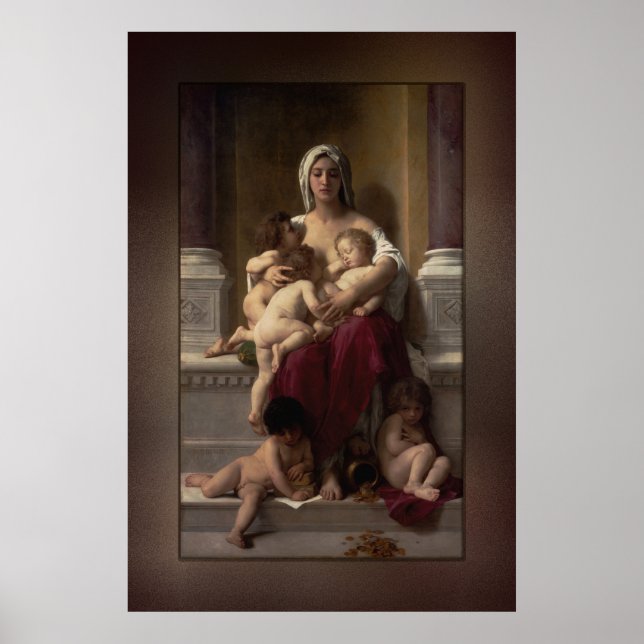 Affiche Charité par William Adolphe Bouguereau (Devant)