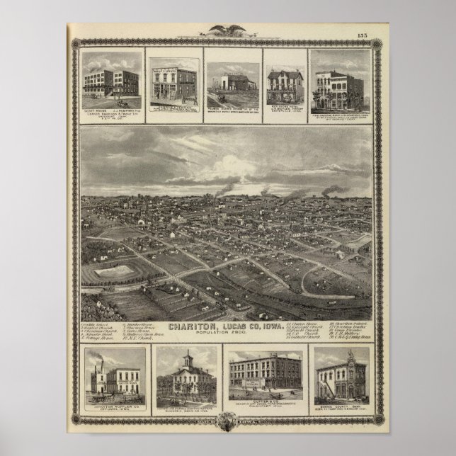 Affiche Chariton, Iowa commerces en Davenport (Devant)