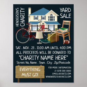 Affiche Charity Yard Sale Event Publicité