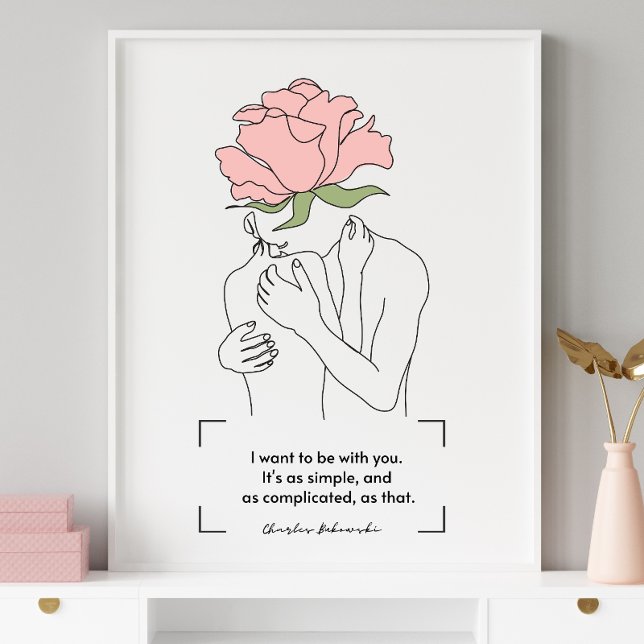 Affiche Charles Bukowski Rose Line Citations d'amour Art (Créateur téléchargé)