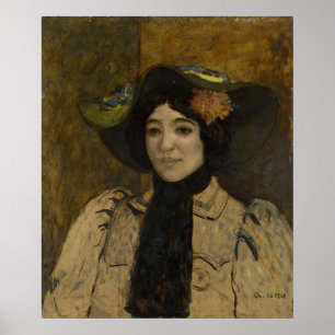 Affiche Charles Cottet, Portrait d'une femme, c1900