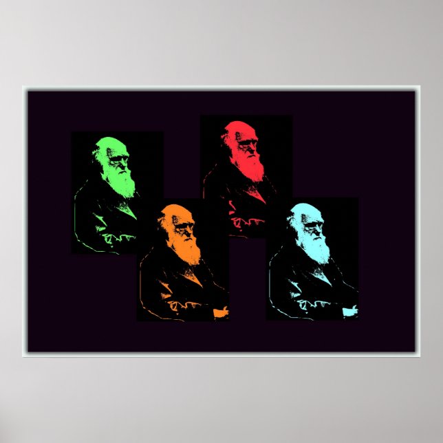 Affiche Charles Darwin Collage (Devant)