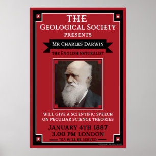 Affiche Charles Darwin Repro Retro Vintage