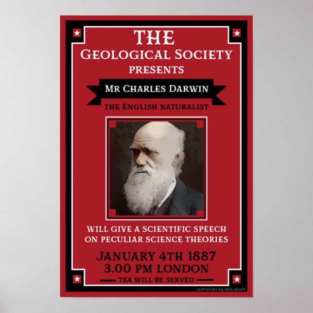 Affiche Charles Darwin Repro Retro Vintage (Devant)
