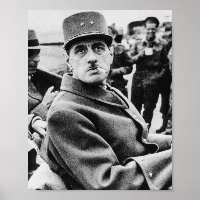Affiche Charles De Gaulle Portrait militaire (Devant)