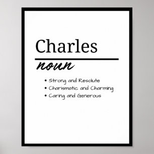 Affiche Charles, Garçon Nom Personnalisé Définition