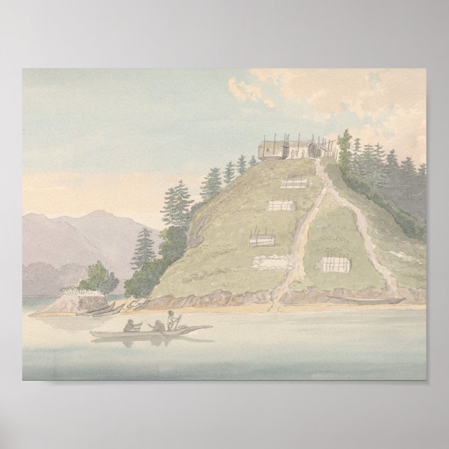 Affiche Charles Hamilton Smith -Village d'Amical Indien (Devant)