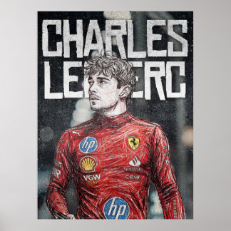 Affiche Charles Leclerc Illustration Artistic F1 Portrait