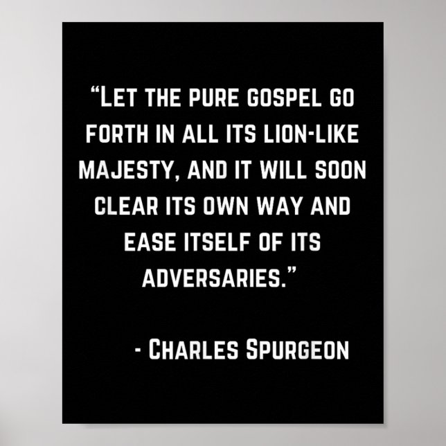 Affiche Charles Spurgeon Bible Evangile Citation Dieu chré (Devant)