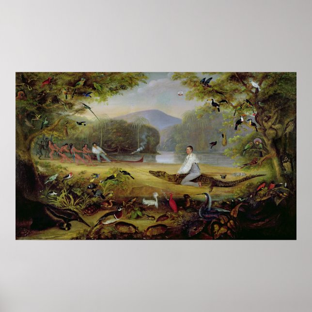 Affiche Charles Waterton capture un cayman, 1825-26 (Devant)