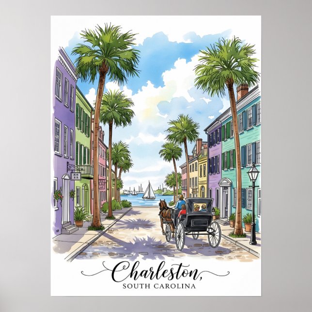 Affiche Charleston Caroline du Sud (Devant)