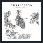 Affiche Charleston Caroline du Sud Minimal Modern Street<br><div class="desc">Charleston Caroline du Sud Minimal Moderne Plan des rues</div>