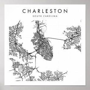 Affiche Charleston Caroline du Sud Minimal Modern Street