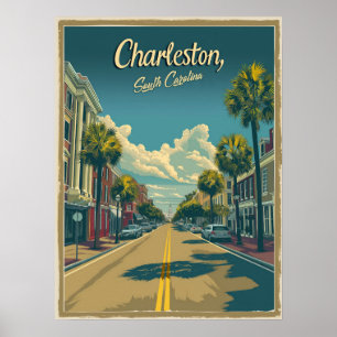 Affiche Charleston, Caroline du Sud : Un Vintage