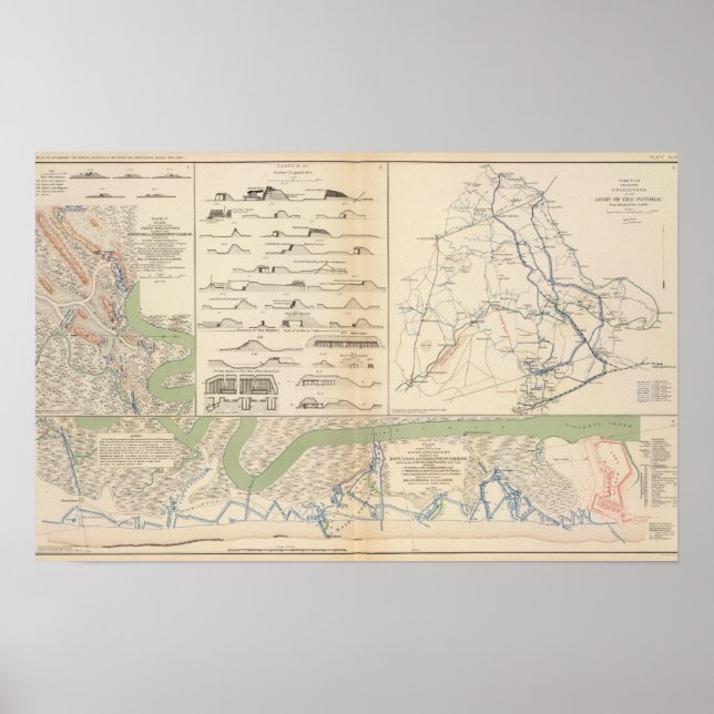 Affiche Charleston Harbour, Armée des opérations Potomac (Devant)