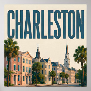Affiche Charleston Voyage Élégance du Sud