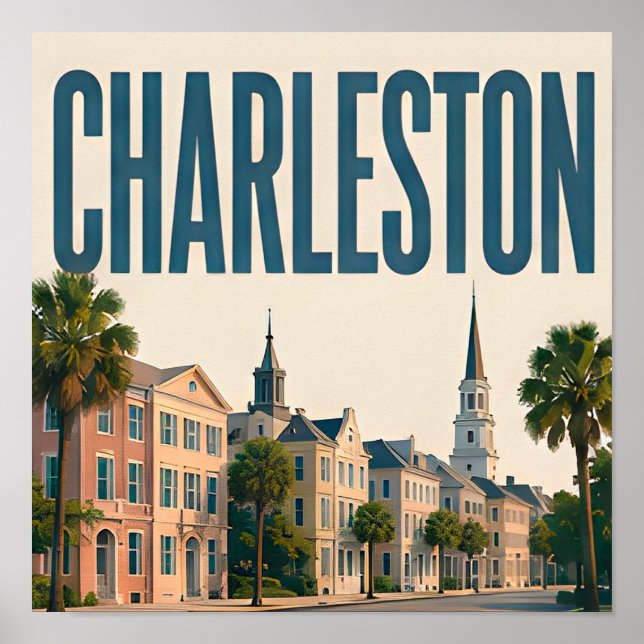 Affiche Charleston Voyage Élégance du Sud (Devant)