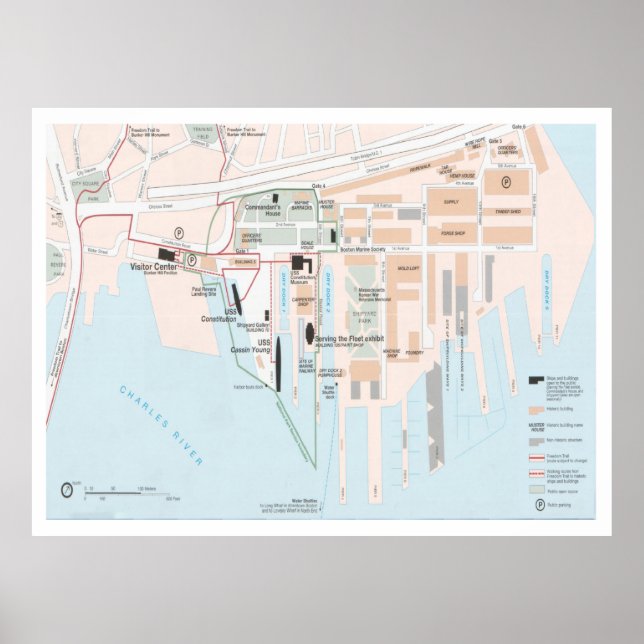 Affiche Charlestown Navy Yard Map (2003) MA national park (Devant)