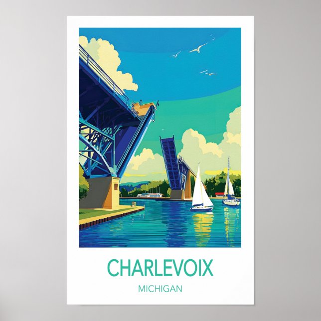 Affiche Charlevoix Travel Poster, Michigan (Devant)