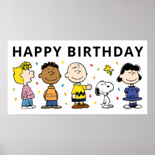 Affiche Charlie Brown et Gang Confetti
