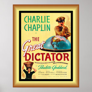 Affiche Charlie Chaplin's ~ Le grand dictateur 1940 ~