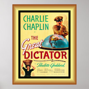 Affiche Charlie Chaplin's ~ Le grand dictateur 1940 ~ Post