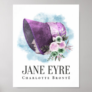 Affiche Charlotte Bronte Portrait de Richmond avec Fleurs
