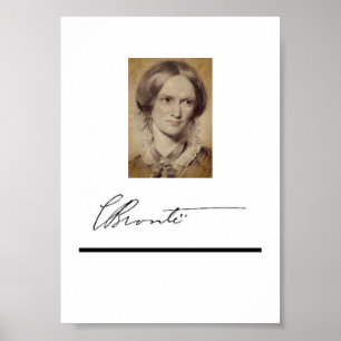 Affiche Charlotte Brontë portrait et signature