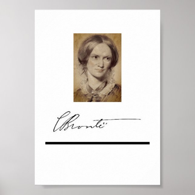 Affiche Charlotte Brontë portrait et signature (Devant)