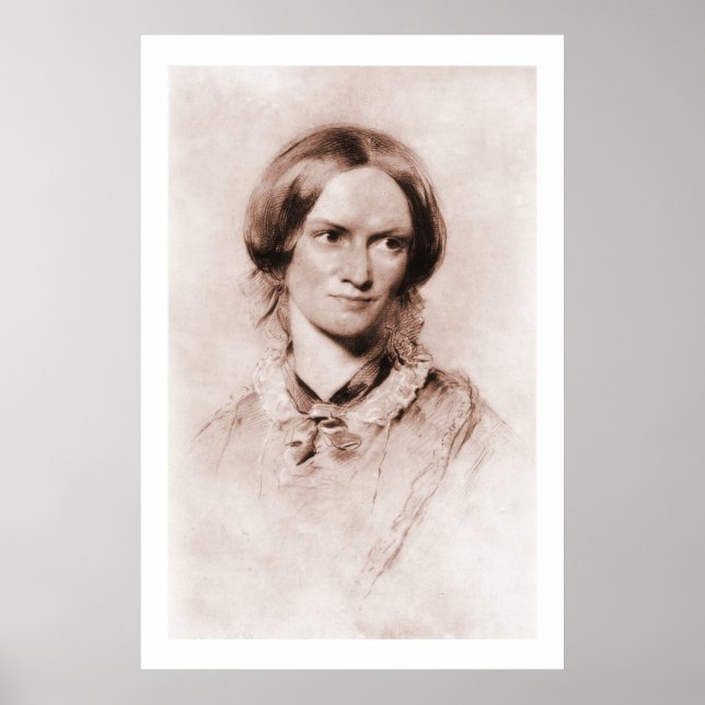 Affiche Charlotte Brontë sepia portrait par George Richmon (Devant)