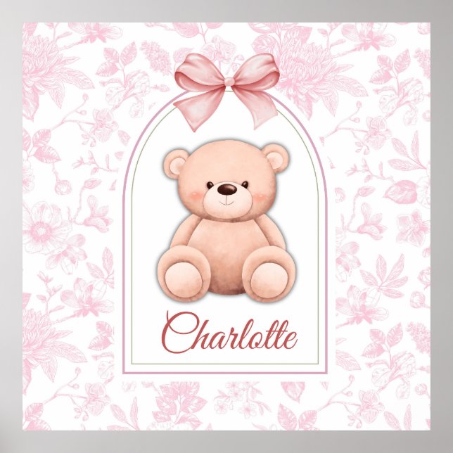 Affiche Charlotte | Conception personnalisée d'ours en pel (Devant)