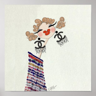 Affiche Charlotte est de l'art de mode glamour heureux