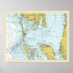Affiche Charlotte Harbor Florida Nautical Map