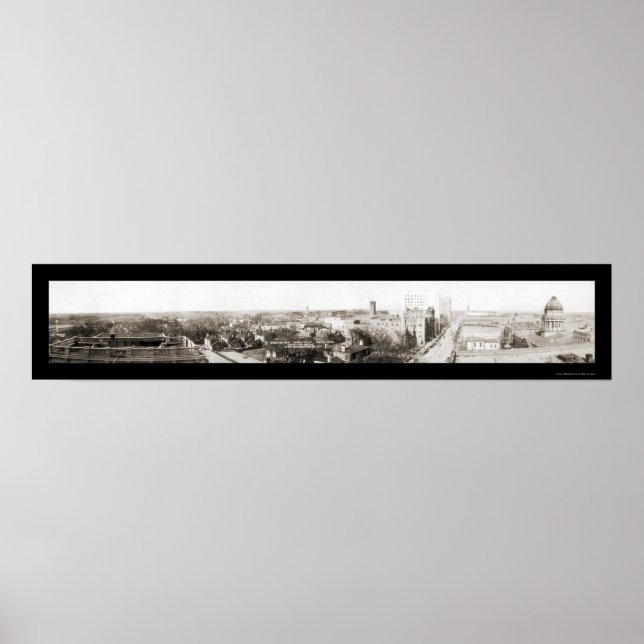 Affiche Charlotte NC Panorama Photo 1918 (Devant)
