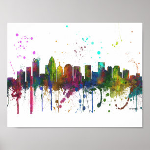 AFFICHE CHARLOTTE, NORTH CAROLINA SKYLINE