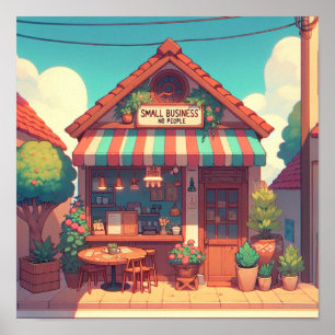 Affiche Charmant Art Anime de Petite Entreprise