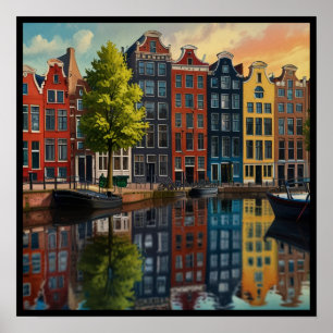 Affiche Charmant Canal d'Amsterdam