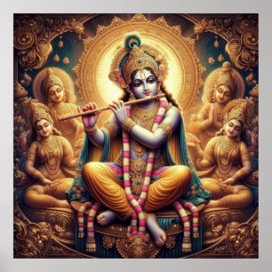 Affiche Charmant Sri Krishna Murlimanohar lumineux détaill