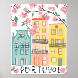 Affiche Charmante Portugal maisons artisanales