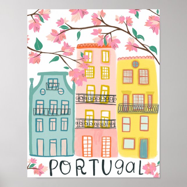 Affiche Charmante Portugal maisons artisanales (Devant)