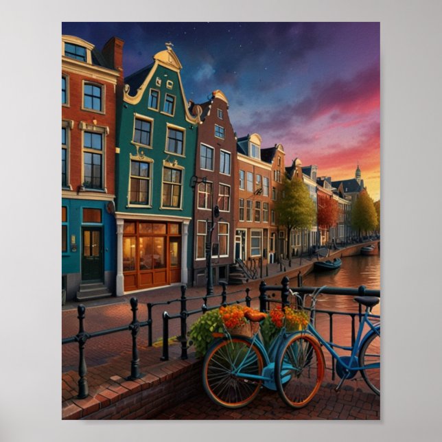 Affiche Charmante ville d'Amsterdam (Devant)