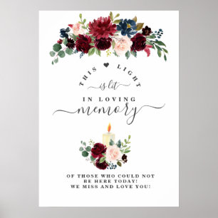 Affiche Charme Bourgogne Fleurs Rouges En Symbole Mémoire 