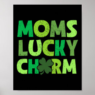 Affiche Charme de chance de maman trèfles irlandais enfant