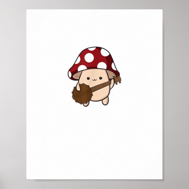 Affiche Charme de cottage esthétique Champignon mignon jou (Devant)